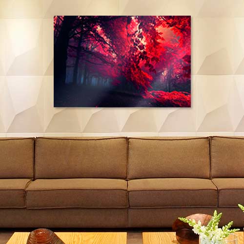Quadro Decorativo - Ramos de floresta vermelha